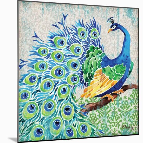 Patterned Peacock I-Paul Brent-Mounted Art Print