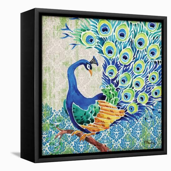 Patterned Peacock II-Paul Brent-Framed Stretched Canvas