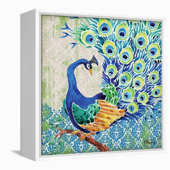 Patterned Peacock II-Paul Brent-Framed Stretched Canvas