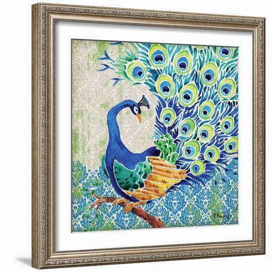 Patterned Peacock II-Paul Brent-Framed Art Print