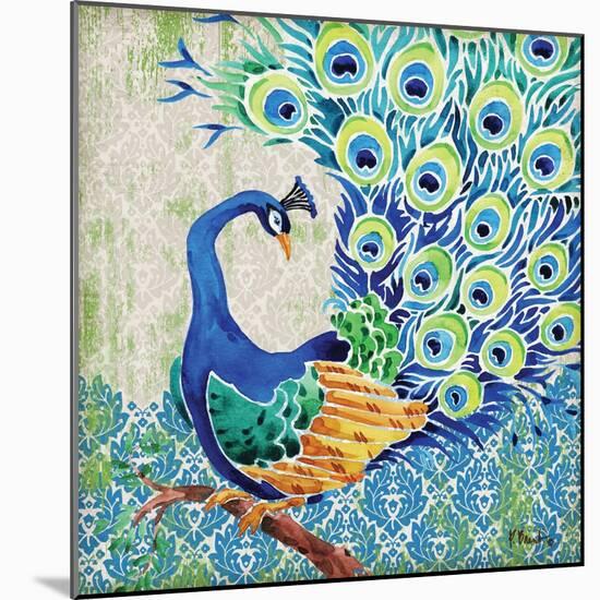 Patterned Peacock II-Paul Brent-Mounted Art Print