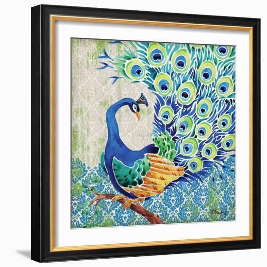 Patterned Peacock II-Paul Brent-Framed Art Print