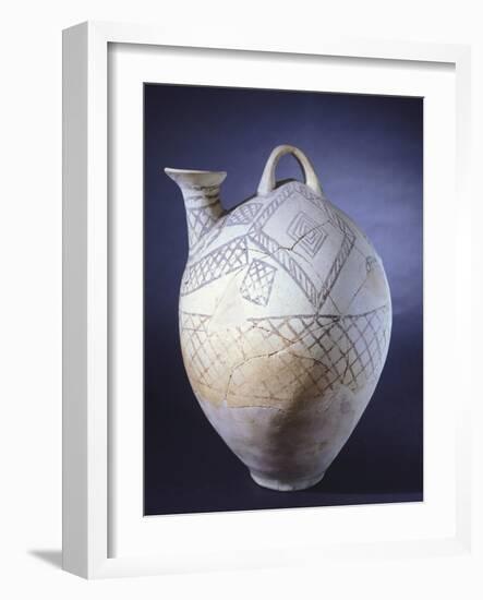 Patterned Vase, Terracotta by Filacopi on Island of Milos, Greece-null-Framed Giclee Print