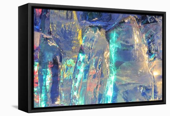 Patterns and textures of ice blocks near Fairbanks, Alaska, USA-Stuart Westmorland-Framed Premier Image Canvas