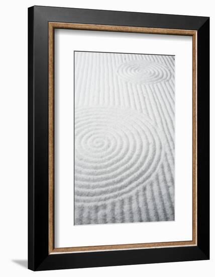 Patterns in snow-covered rock garden, Tofuku-ji Temple, Kyoto, Japan, Asia-Damien Douxchamps-Framed Photographic Print