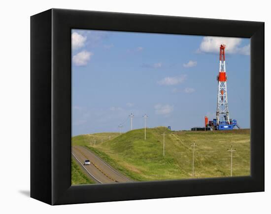 Patterson Uti Oil Drilling Rig Along Highway 200 West of Killdeer, North Dakota, USA-David R. Frazier-Framed Premier Image Canvas