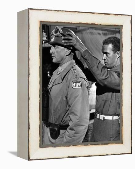 "Patton" by Franklin Schaffner with George C. Scott, 1970 (b/w photo)-null-Framed Stretched Canvas