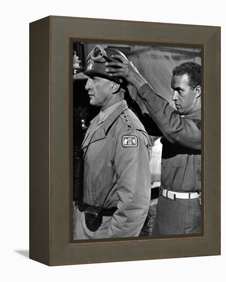 "Patton" by Franklin Schaffner with George C. Scott, 1970 (b/w photo)-null-Framed Stretched Canvas