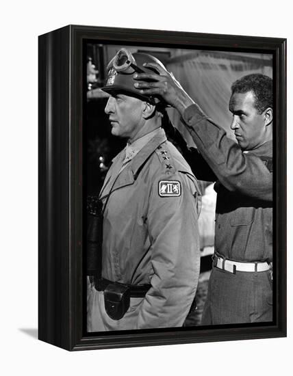 "Patton" by Franklin Schaffner with George C. Scott, 1970 (b/w photo)-null-Framed Stretched Canvas