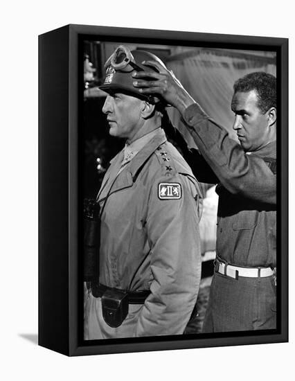 "Patton" by Franklin Schaffner with George C. Scott, 1970 (b/w photo)-null-Framed Stretched Canvas