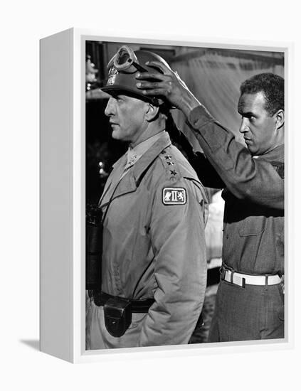 "Patton" by Franklin Schaffner with George C. Scott, 1970 (b/w photo)-null-Framed Stretched Canvas