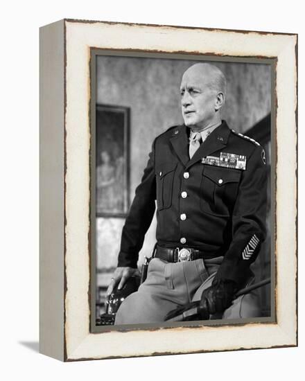 "Patton" by Franklin Schaffner with George C. Scott, 1970 (b/w photo)-null-Framed Stretched Canvas