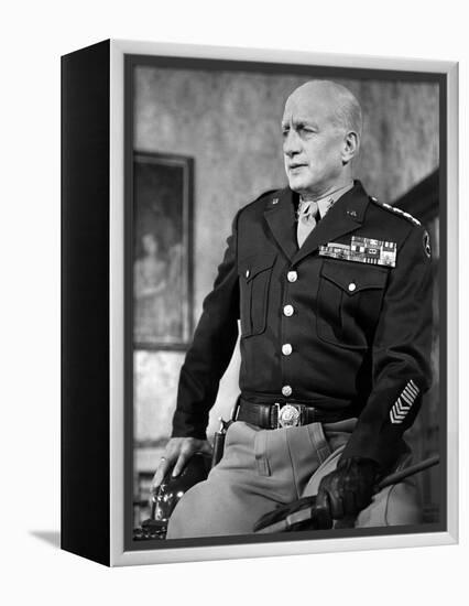 "Patton" by Franklin Schaffner with George C. Scott, 1970 (b/w photo)-null-Framed Stretched Canvas