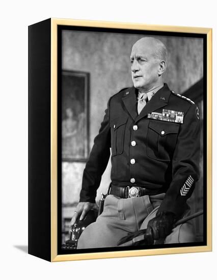 "Patton" by Franklin Schaffner with George C. Scott, 1970 (b/w photo)-null-Framed Stretched Canvas