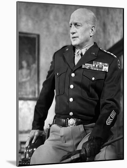 "Patton" by Franklin Schaffner with George C. Scott, 1970 (b/w photo)-null-Mounted Photo