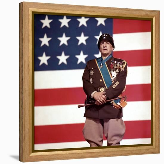 "Patton" by Franklin Schaffner with George C. Scott, 1970 (photo)-null-Framed Stretched Canvas