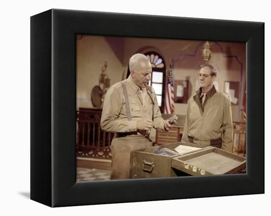 Patton by FranklinSchaffner with George C Scott and Karl Malden, 1970 (photo)-null-Framed Stretched Canvas