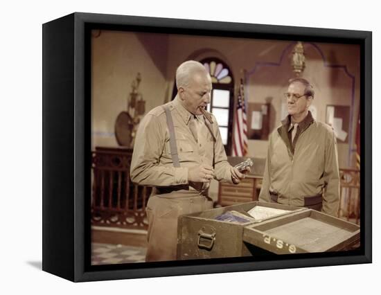 Patton by FranklinSchaffner with George C Scott and Karl Malden, 1970 (photo)-null-Framed Stretched Canvas