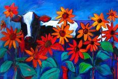 Cow in the Sunflowers-Patty Baker-Art Print