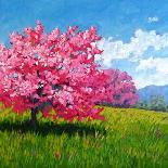 Pink Blossom Tree and Yellow Sky-Patty Baker-Art Print