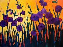 Purple Flowers against a Yellow Sky-Patty Baker-Art Print