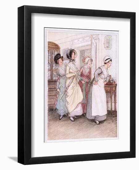 Patty Ushers in the Sisters, Willoughby and Miss Henrietta-Hugh Thomson-Framed Giclee Print