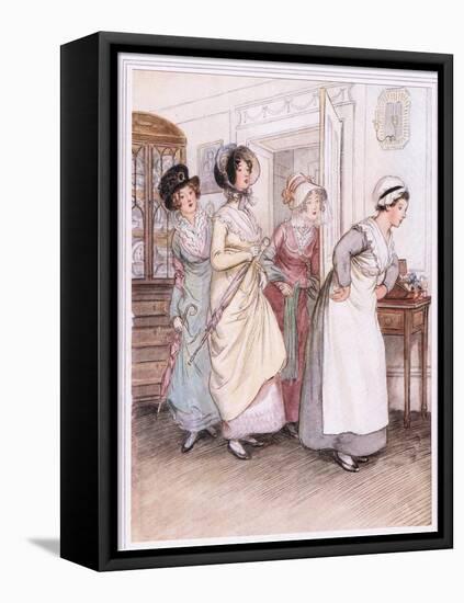 Patty Ushers in the Sisters, Willoughby and Miss Henrietta-Hugh Thomson-Framed Premier Image Canvas