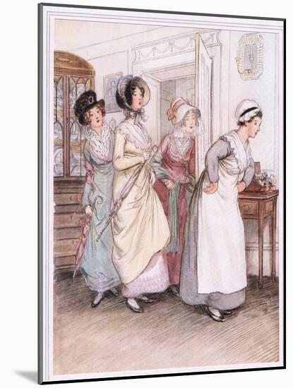 Patty Ushers in the Sisters, Willoughby and Miss Henrietta-Hugh Thomson-Mounted Giclee Print