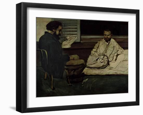 Paul Alexis (1847-1901) Reading a Manuscript to Emile Zola (1840-1902) 1869-70-Paul Cézanne-Framed Giclee Print