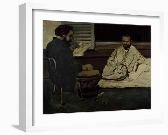 Paul Alexis (1847-1901) Reading a Manuscript to Emile Zola (1840-1902) 1869-70-Paul Cézanne-Framed Giclee Print