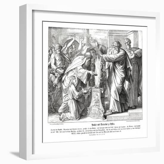 Paul and Barnabus in Lystria, Acts of the Apostles-Julius Schnorr von Carolsfeld-Framed Giclee Print