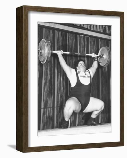 Paul Anderson Lifts 320 Pounds During the 1955 Weightlifting World Championships at Munich-null-Framed Photo