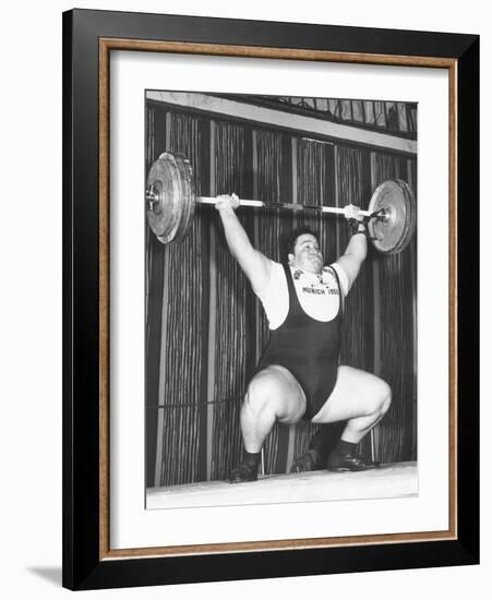 Paul Anderson Lifts 320 Pounds During the 1955 Weightlifting World Championships at Munich-null-Framed Photo