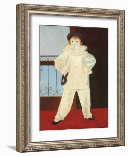 Paul as a Pierrot-Pablo Picasso-Framed Art Print