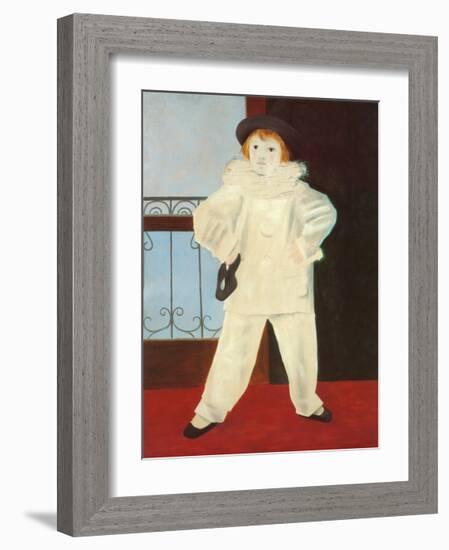 Paul as a Pierrot-Pablo Picasso-Framed Art Print