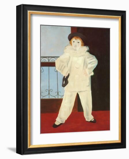 Paul as a Pierrot-Pablo Picasso-Framed Art Print