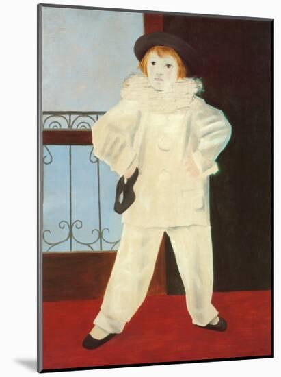 Paul as a Pierrot-Pablo Picasso-Mounted Art Print