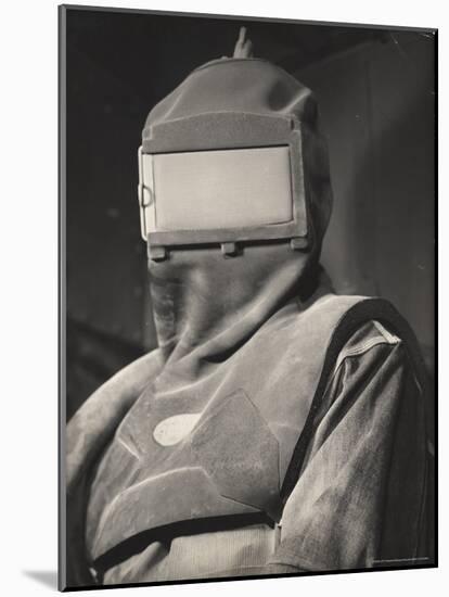 Paul Bakiel Wearing Protective Helmet and Heavy Canvas Clothing at Aluminum Co. of America Plant-Margaret Bourke-White-Mounted Photographic Print