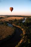 Hot Air Balloon Hovers over the Winding Mara River in the Masai Mara Reserve (Kenya)-Paul Banton-Photographic Print