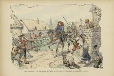 Bertrand Du Guesclin Struck on the Head by a Stone at the Siege of Melun, 1359-Paul de Semant-Giclee Print
