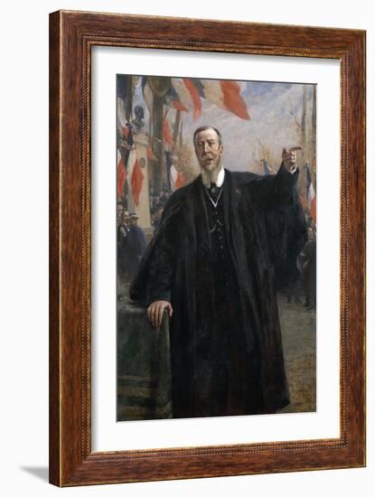 Paul Déroulède (1846-191) Making a Speech at Bougival, January 1913-Fernand Cormon-Framed Giclee Print