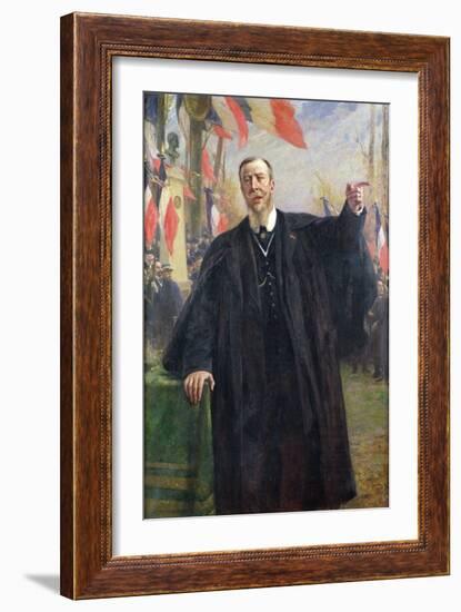 Paul Deroulede (1846-1914) Making a Speech at Bougival, January 1913 (Oil on Canvas)-Fernand Cormon-Framed Giclee Print