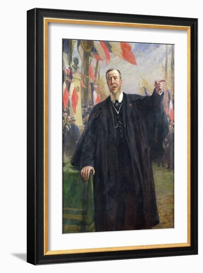 Paul Deroulede (1846-1914) Making a Speech at Bougival, January 1913 (Oil on Canvas)-Fernand Cormon-Framed Giclee Print