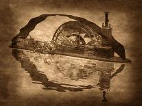 Grungy Steampunk Boat-paul fleet-Art Print