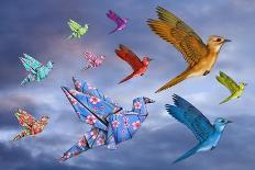 Origami Bird Dreamscape-paul fleet-Art Print