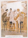 Two Flappers Gossip at a Bar-Paul Fournier-Framed Art Print
