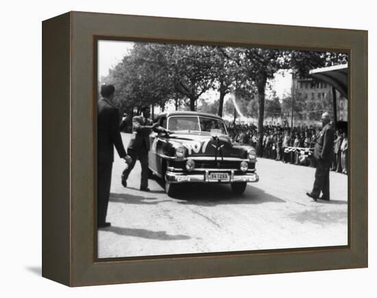 Paul Frere in a Chrysler Saloon V8, in the Mille Miglia, 1953-null-Framed Premier Image Canvas