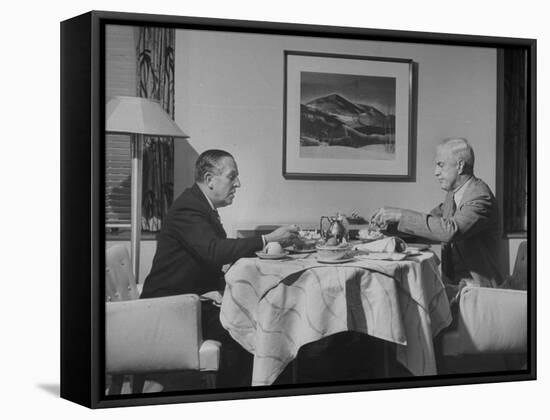 Paul G. Hoffman Having Lunch with William L. Clayton-Thomas D^ Mcavoy-Framed Premier Image Canvas