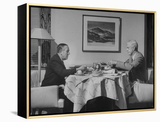 Paul G. Hoffman Having Lunch with William L. Clayton-Thomas D^ Mcavoy-Framed Premier Image Canvas