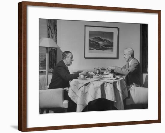 Paul G. Hoffman Having Lunch with William L. Clayton-Thomas D^ Mcavoy-Framed Premium Photographic Print